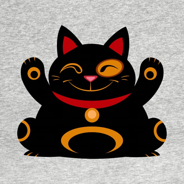 Black Lucky Cat by xyabut2